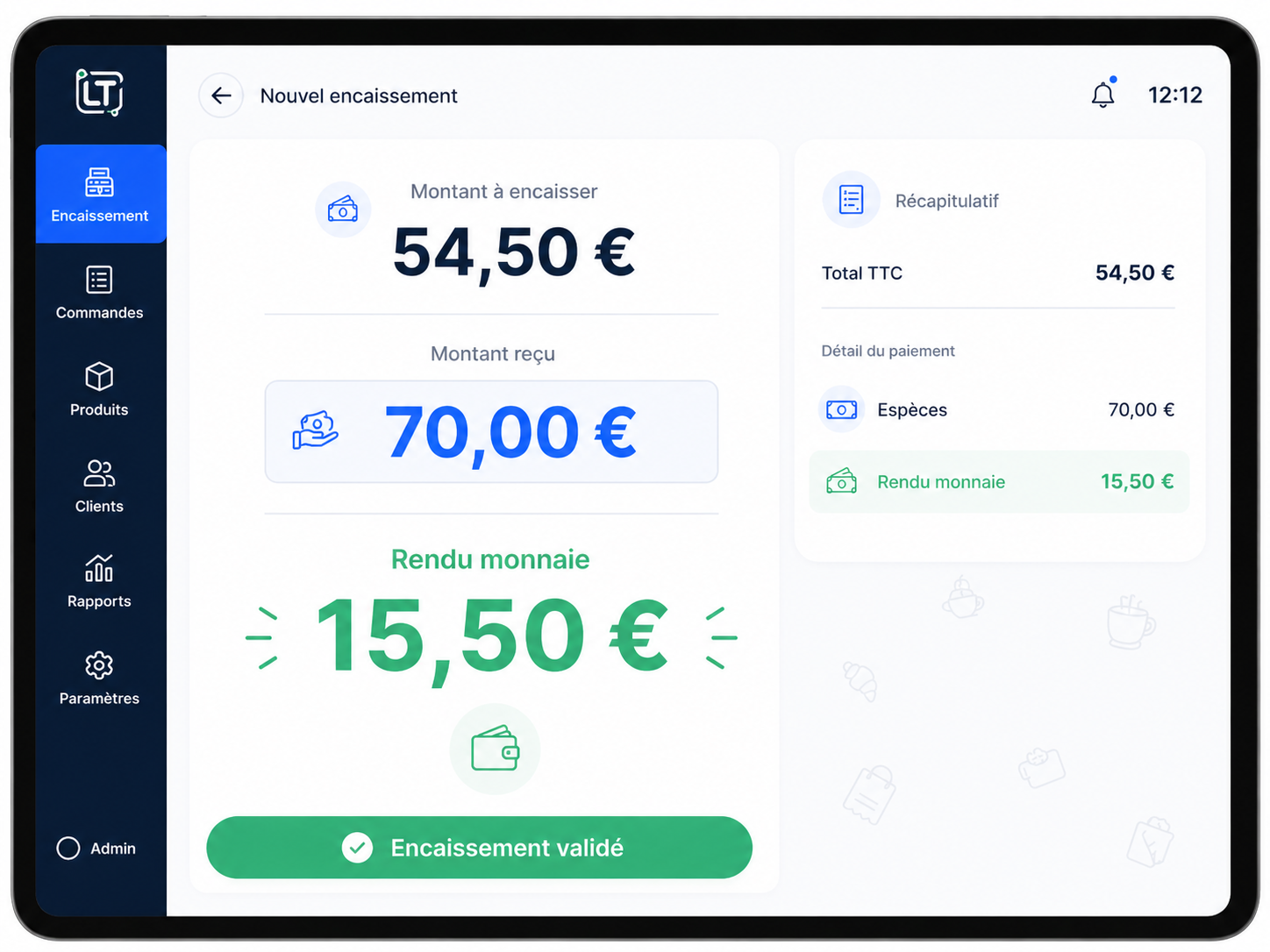 Rendu de monnaie automatique — Le Ticket
